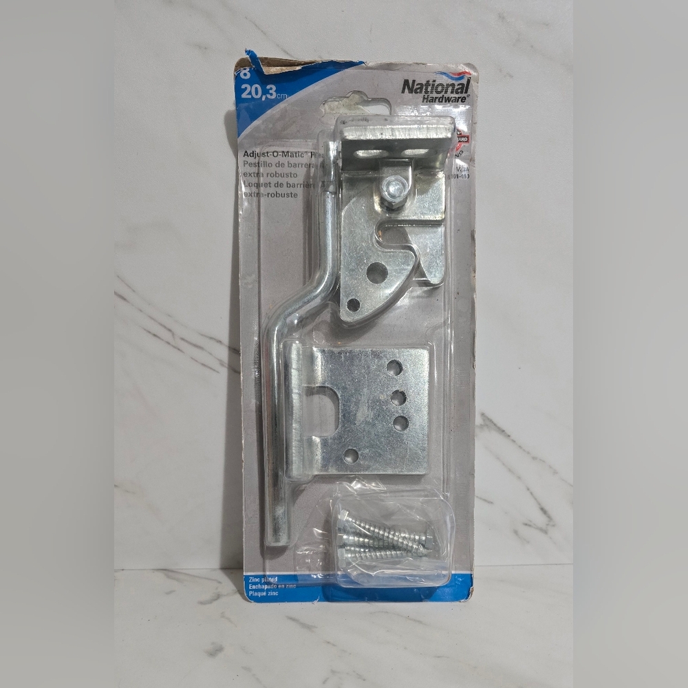 NIP Heavy Duty Gate Latch 8" - Zinc Plated - National Hardware Adjust-O-Matic